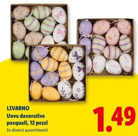 Livarno - Uova Decorative Pasquali, 12 Pezzi