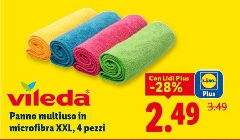 Vileda - Panno Multiuso In Microfibra XXL, 4 Pezzi