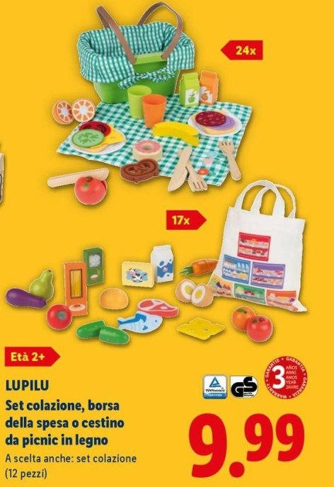 Lupilu - Set Colazione, Borsa Della Spesa O Cestino Da Picnic In Legno