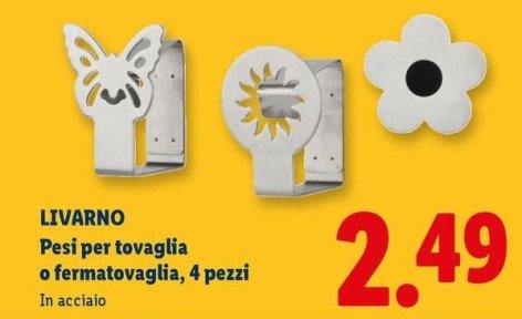 Livarno - Pesi Per Tovaglia O Fermatovaglia, 4 Pezzi In Acciaio