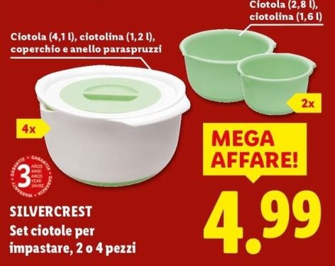 Silvercrest - Set Ciotole Per Impastare, 2 O 4 Pezzi