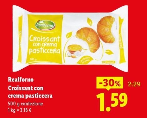 Realforno - Croissant Con Crema Pasticcera