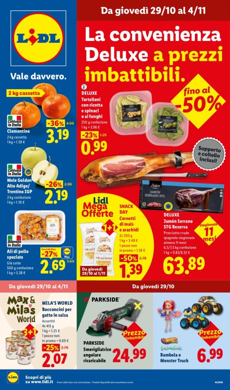 Offerte valide dal 29/10 al 4/11