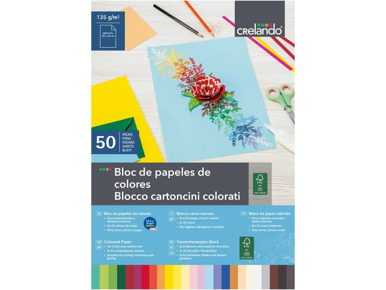 Blocco carta/cartoncini colorati