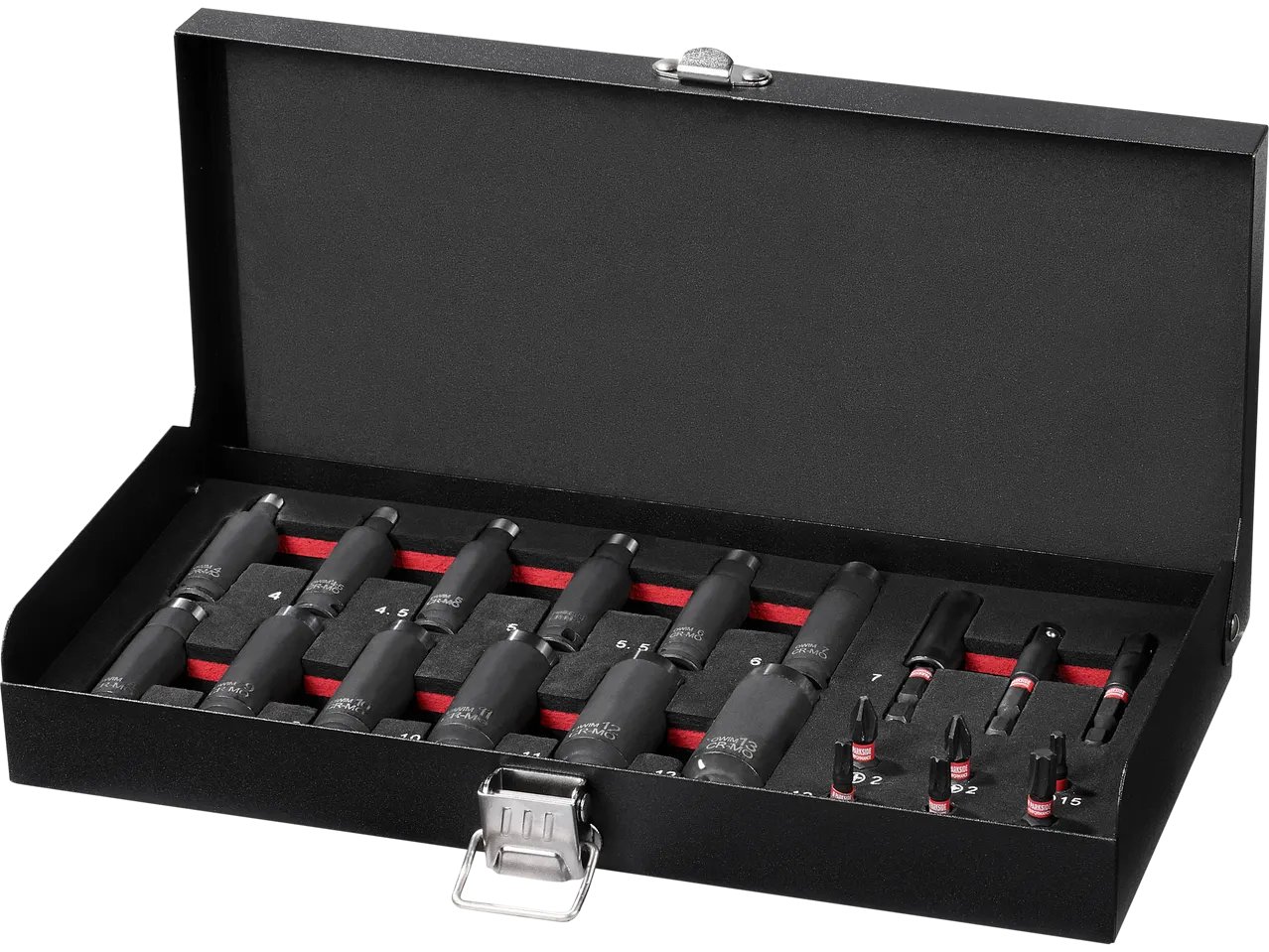 Set chiavi a bussola e punte per avvitatore a percussione, 21 pezzi