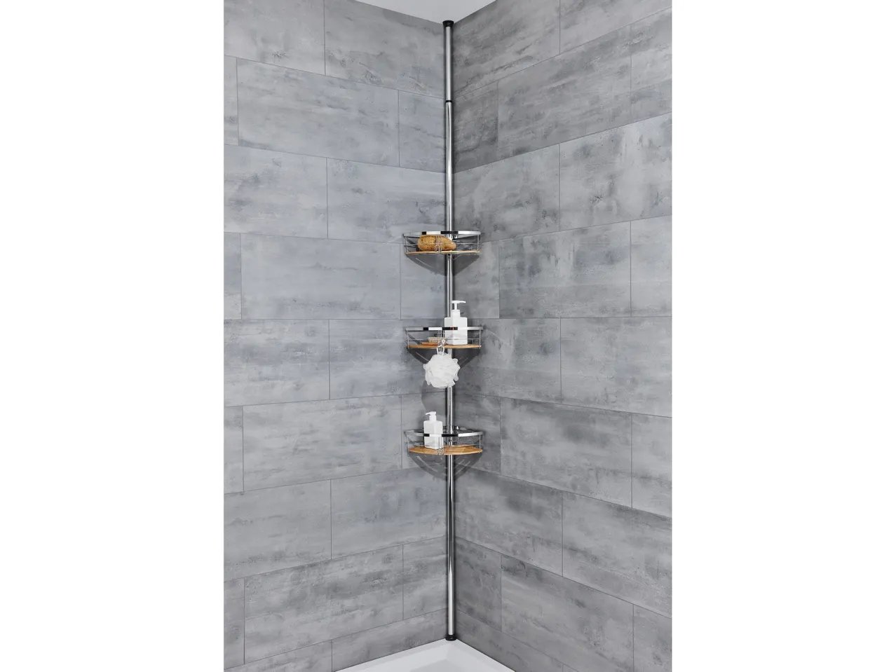 Portaoggetti telescopico per doccia