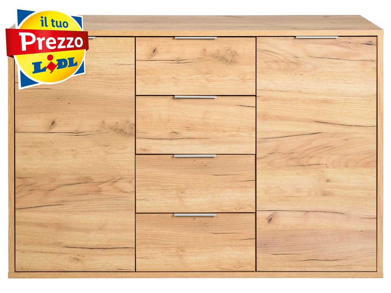 Mobiletto con 2 ante e 4 cassetti