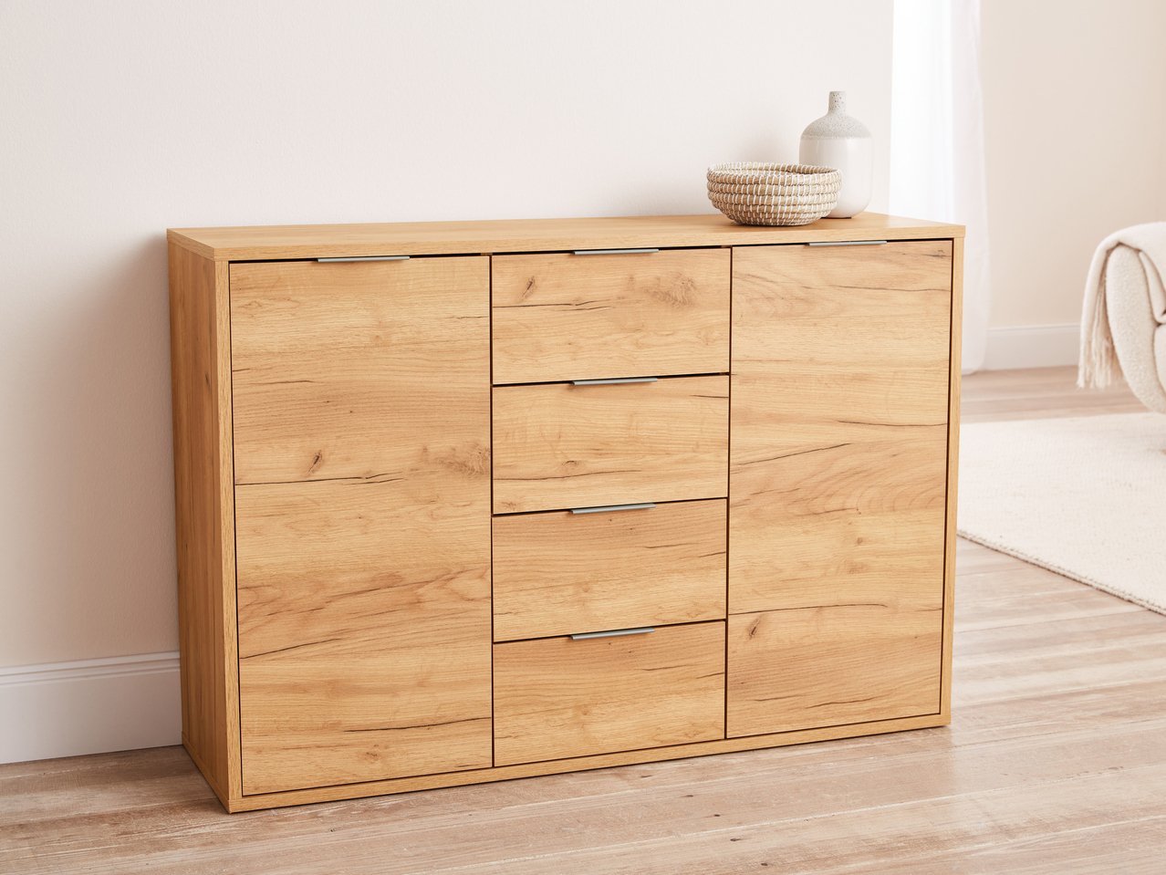 Mobiletto con 2 ante e 4 cassetti