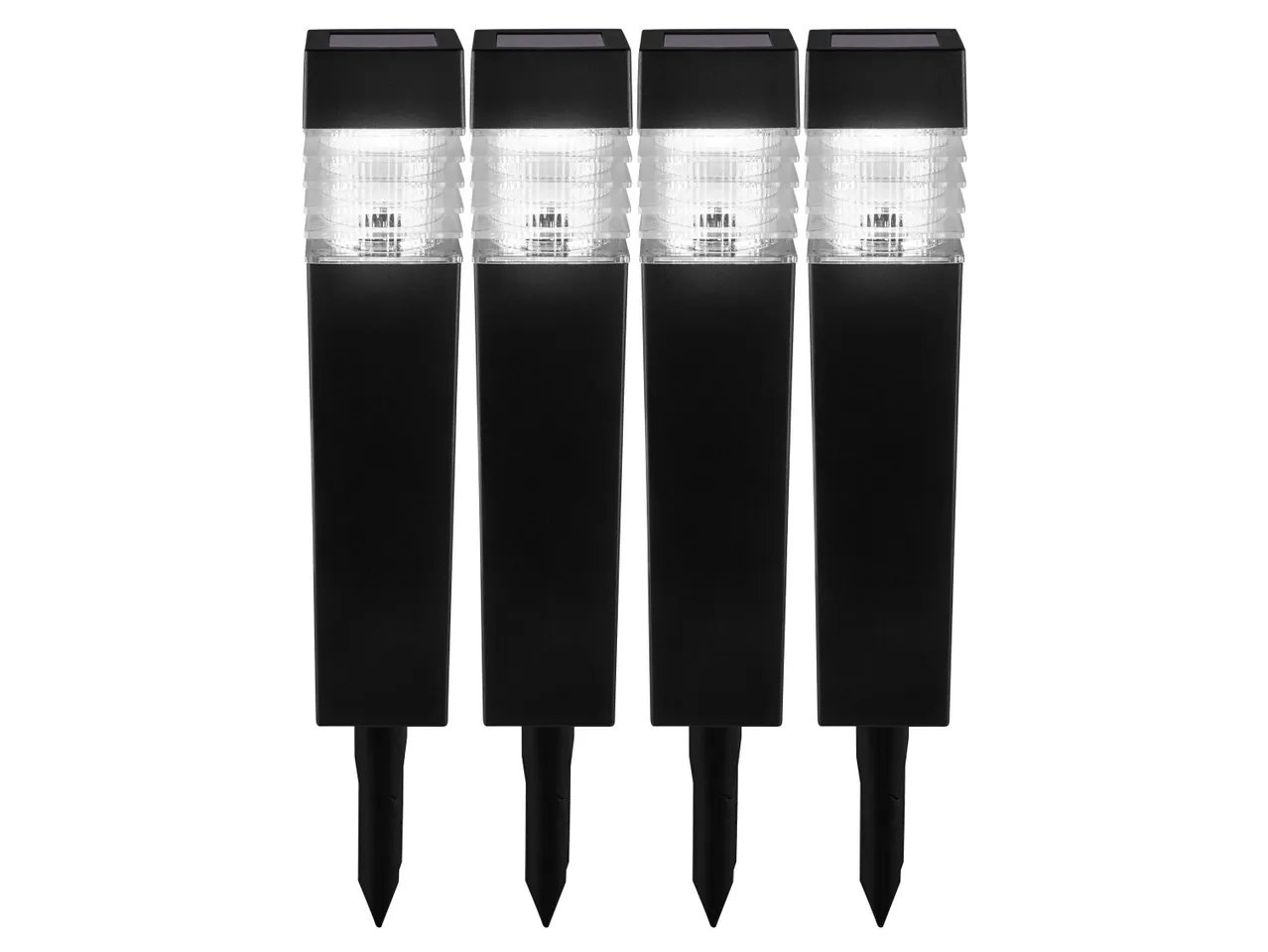 Lampada LED ad energia solare con picchetto, 4 pezzi