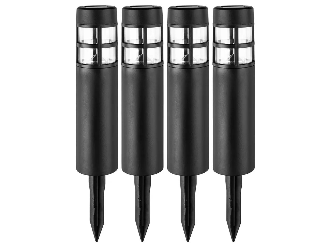 Lampada LED ad energia solare con picchetto, 4 pezzi