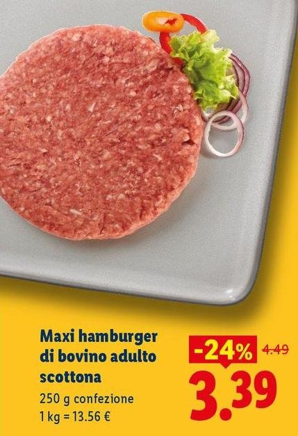 Maxi Hamburger Di Bovino Adulto Scottona