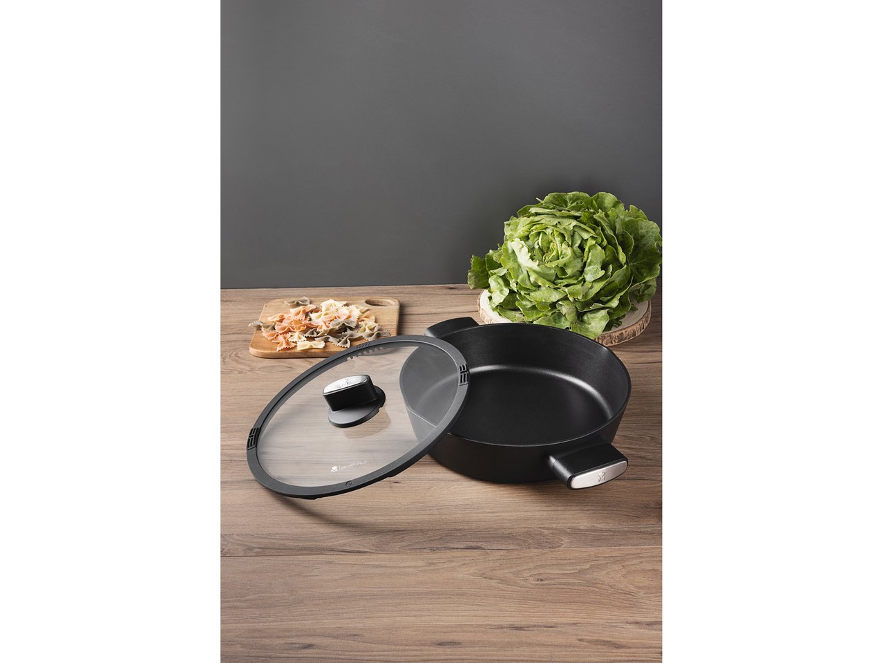 Tegame con coperchio in vetro