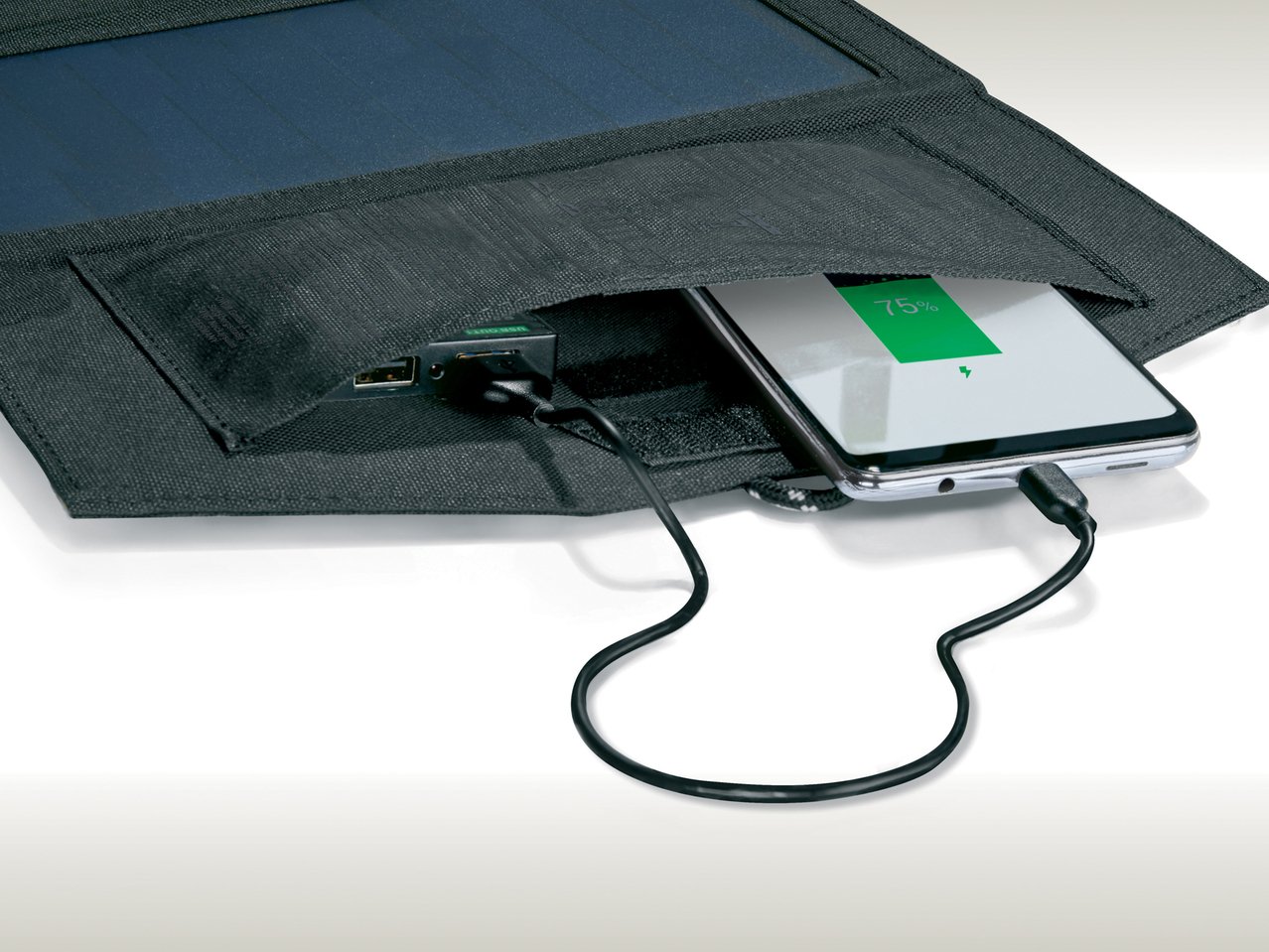 Caricabatterie pieghevole a energia solare