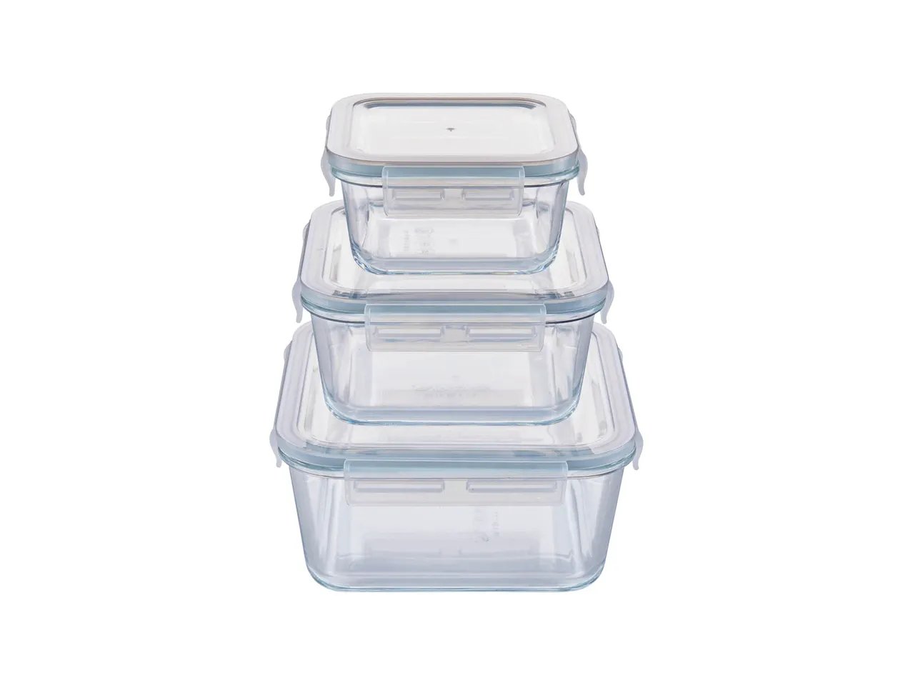 Contenitori salvafreschezza in vetro, 3 pezzi