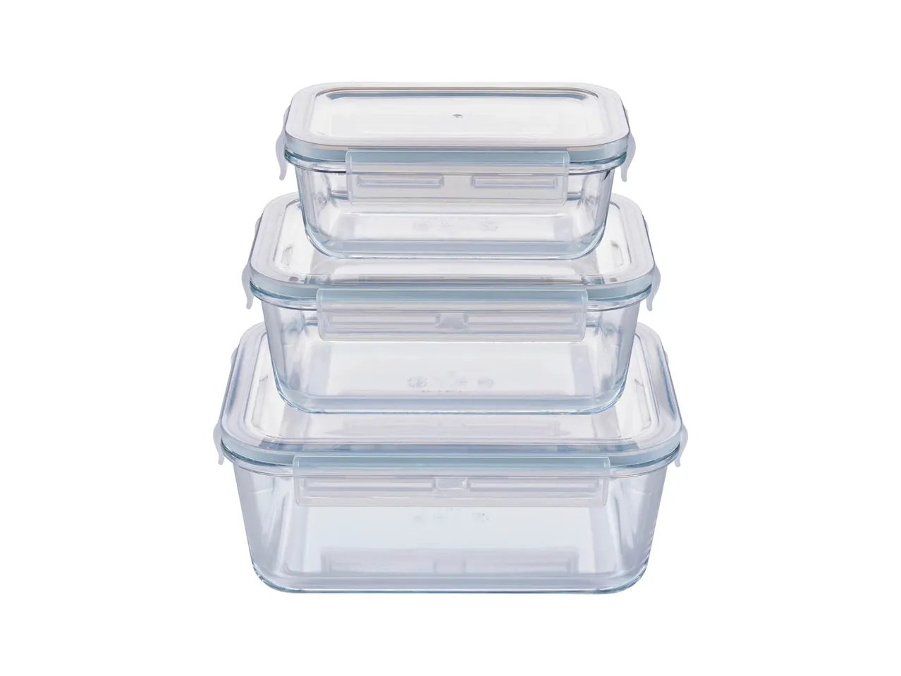 Contenitori salvafreschezza in vetro, 3 pezzi