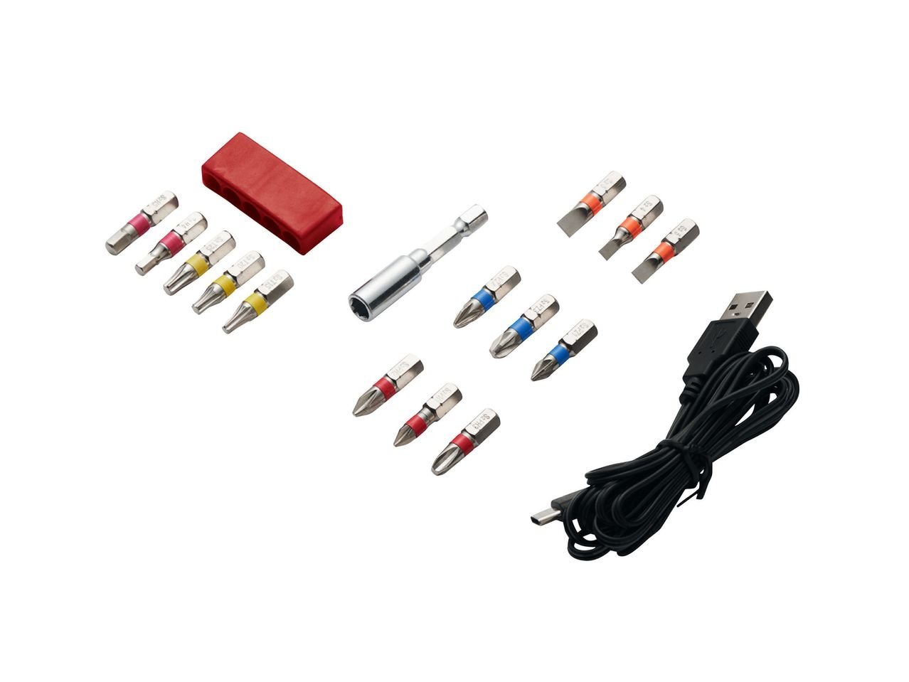 Avvitatore ricaricabile con cambio bit integrato