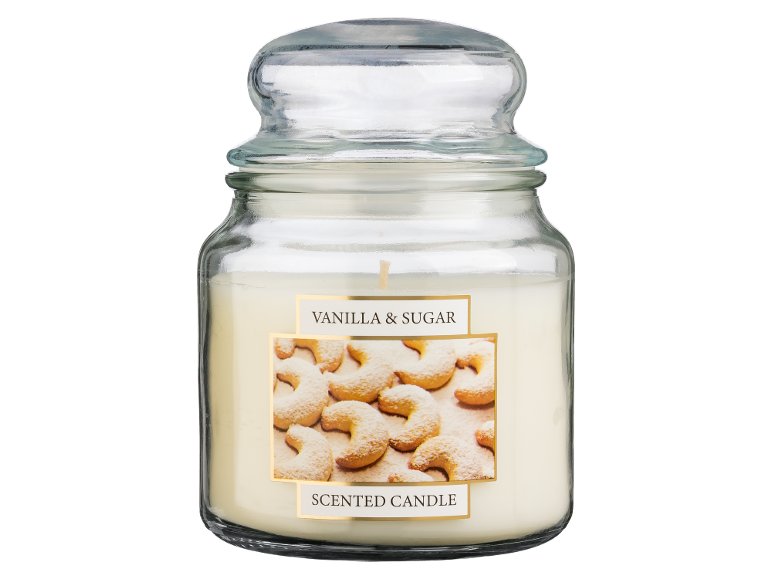 Candela profumata in vasetto con coperchio