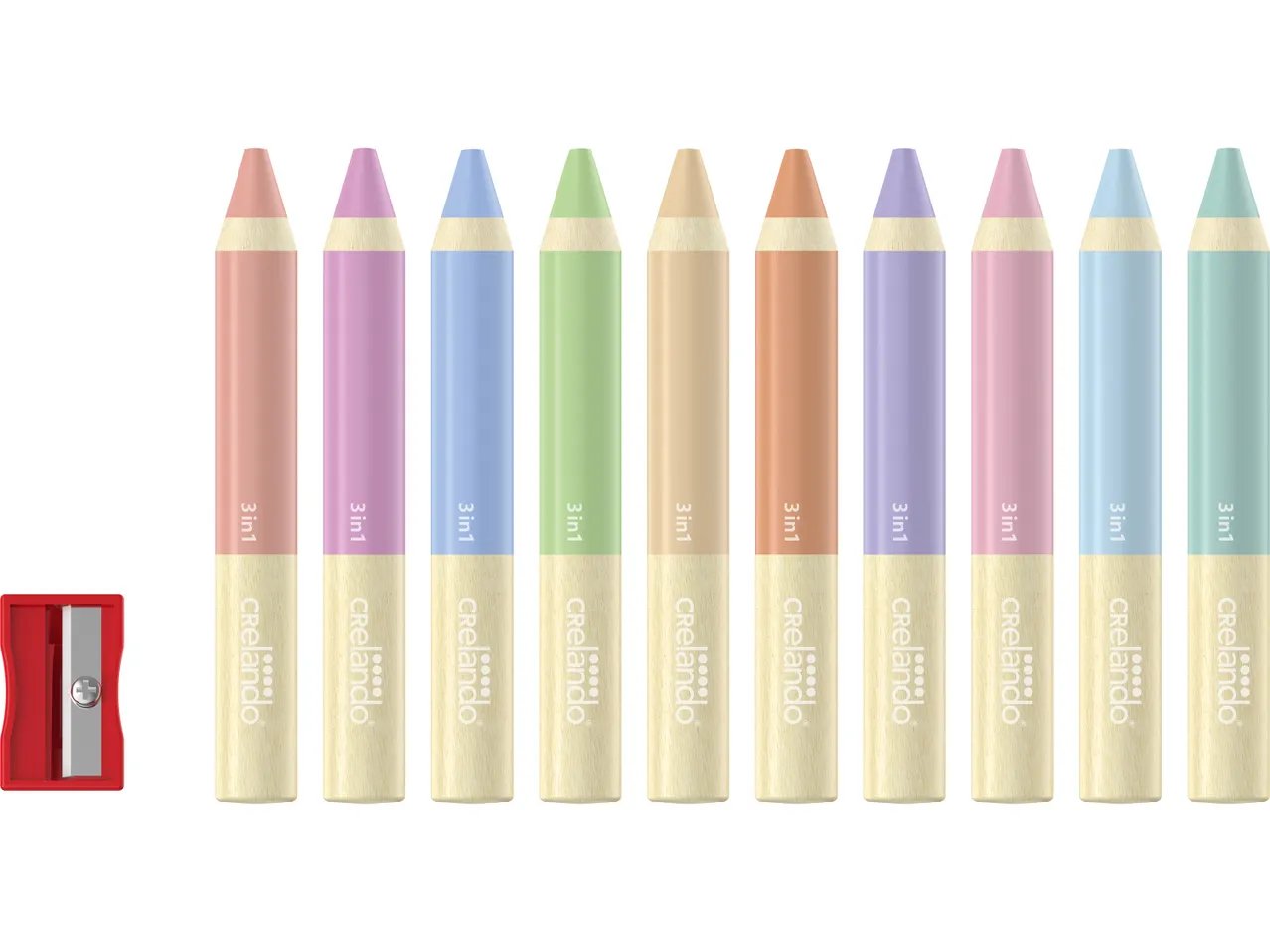 Matite colorate 3 in 1, 10 pezzi