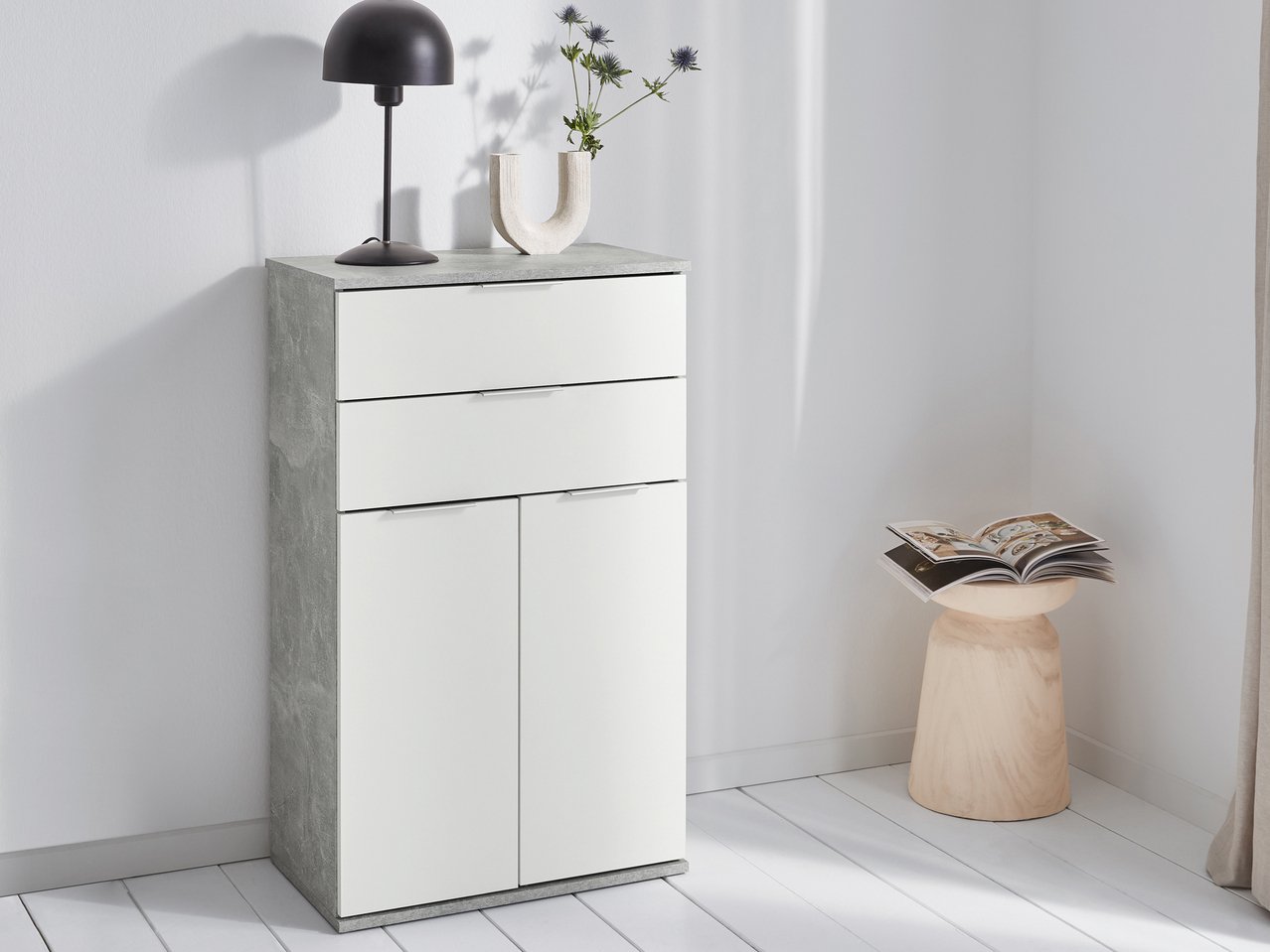 Mobiletto con 2 cassetti e 2 ante