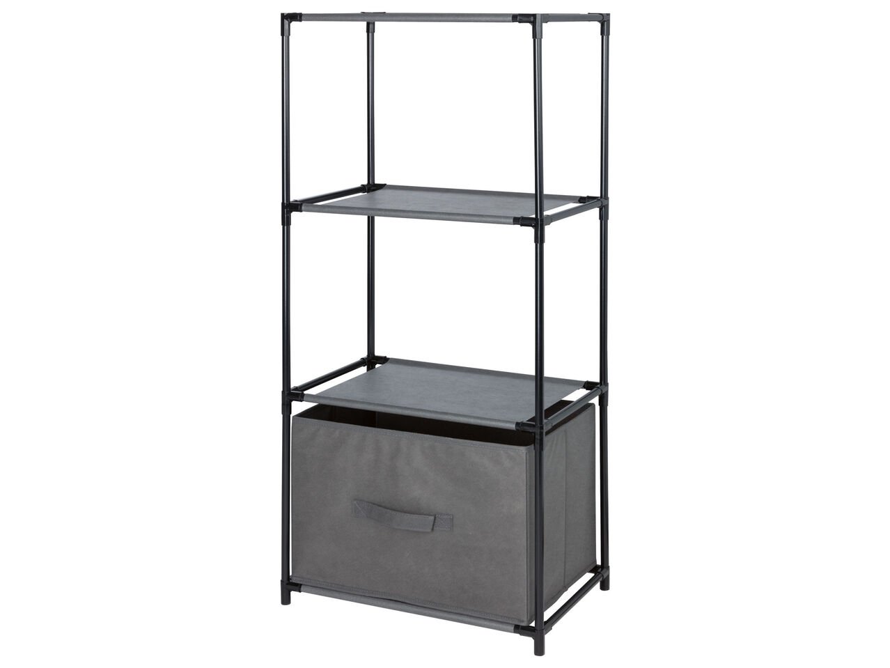 Scaffale a 3 ripiani con contenitore