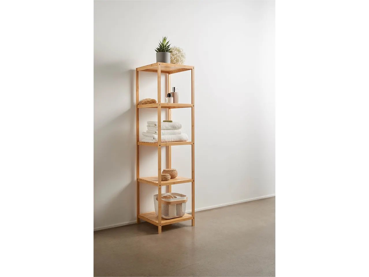 Scaffale a 5 ripiani in bambù