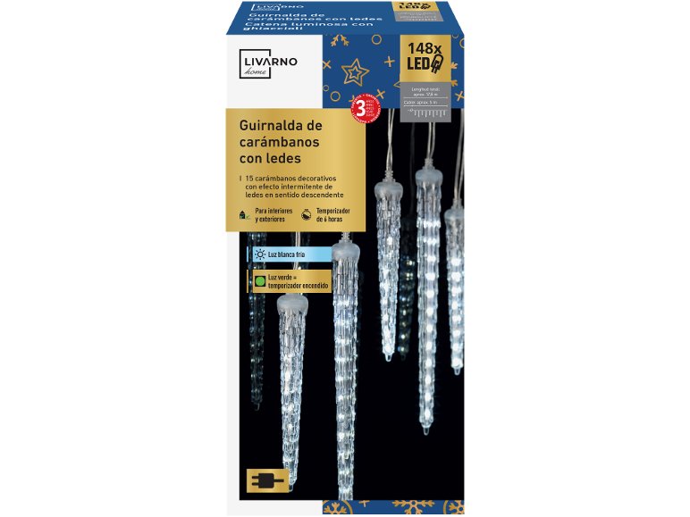 Catena luminosa con ghiaccioli