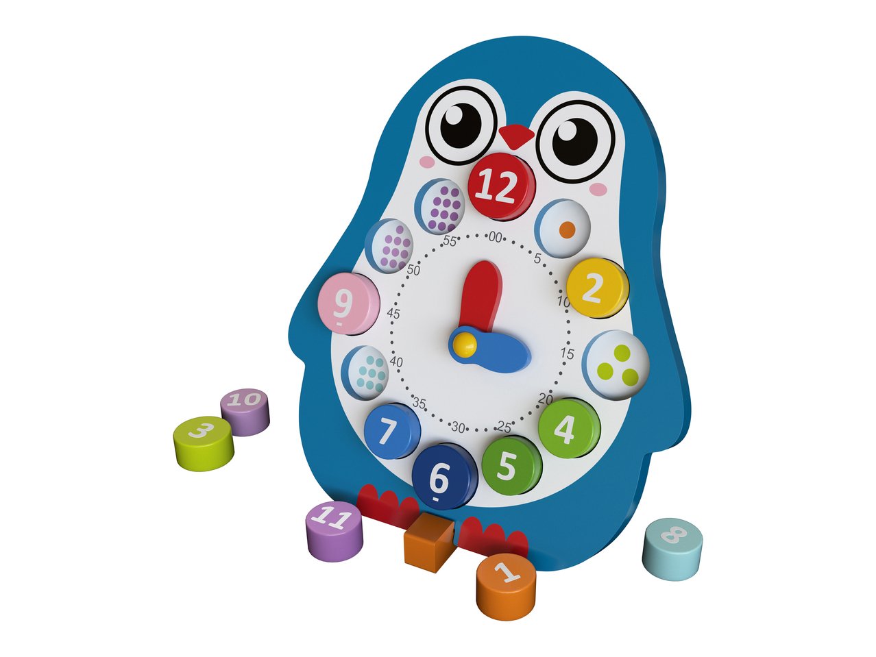 Gioco didattico in legno "Conta e infila, Orologio o lavagnetta da tavolo"