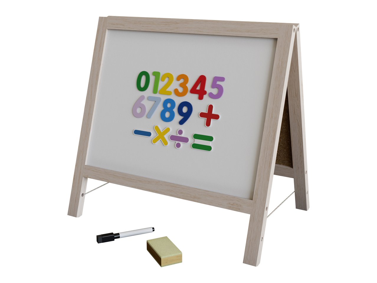 Gioco didattico in legno "Conta e infila, Orologio o lavagnetta da tavolo"