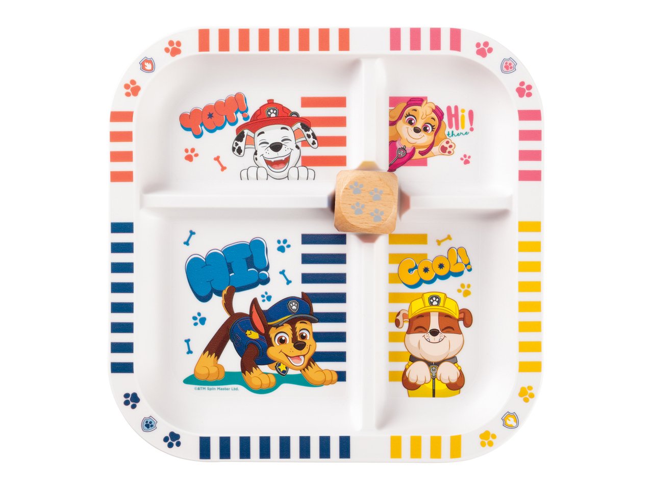 Piatto per bambini con dado "Paw Patrol, Peppa Pig”