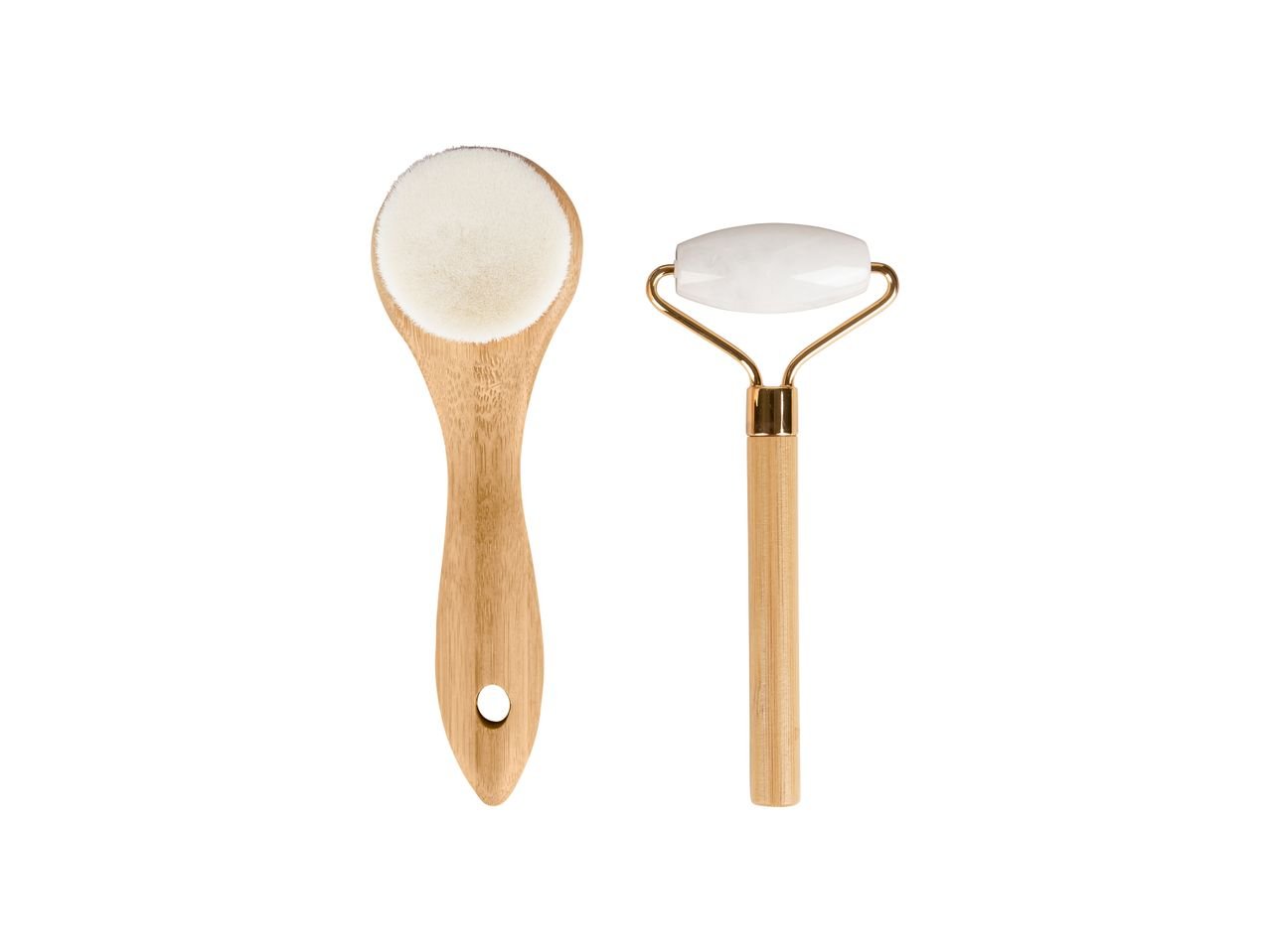 Set pennelli per il trucco, specchietto o set per la pulizia del viso in bambù