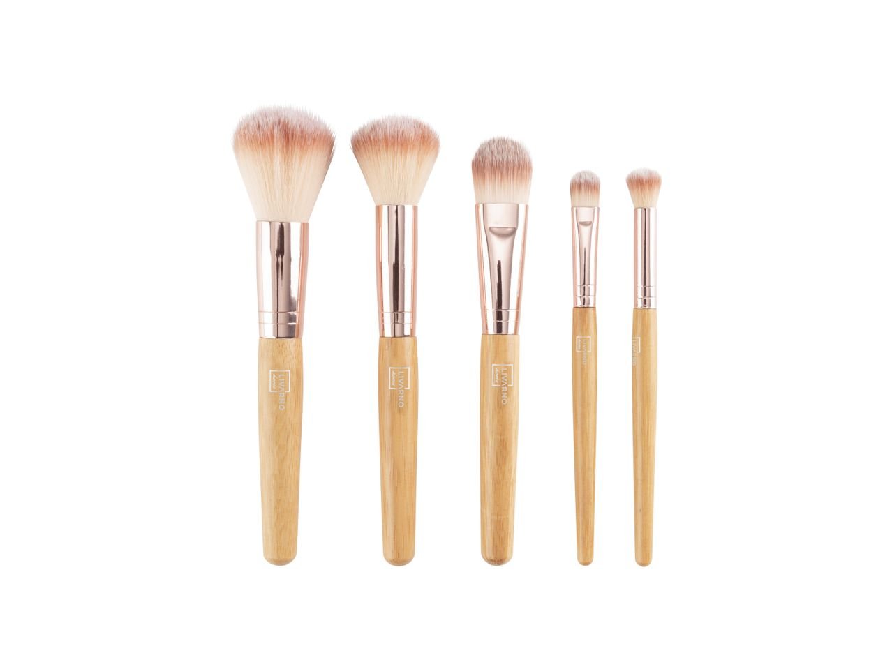 Set pennelli per il trucco, specchietto o set per la pulizia del viso in bambù