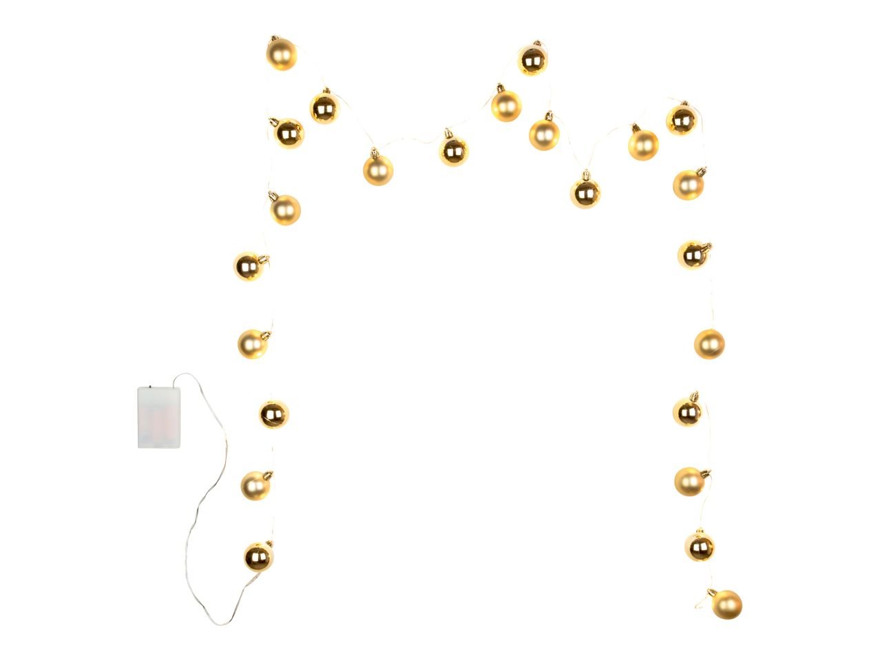 Catena luminosa LED con palline natalizie