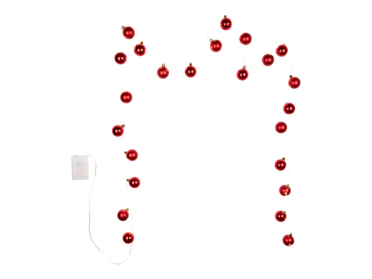 Catena luminosa LED con palline natalizie