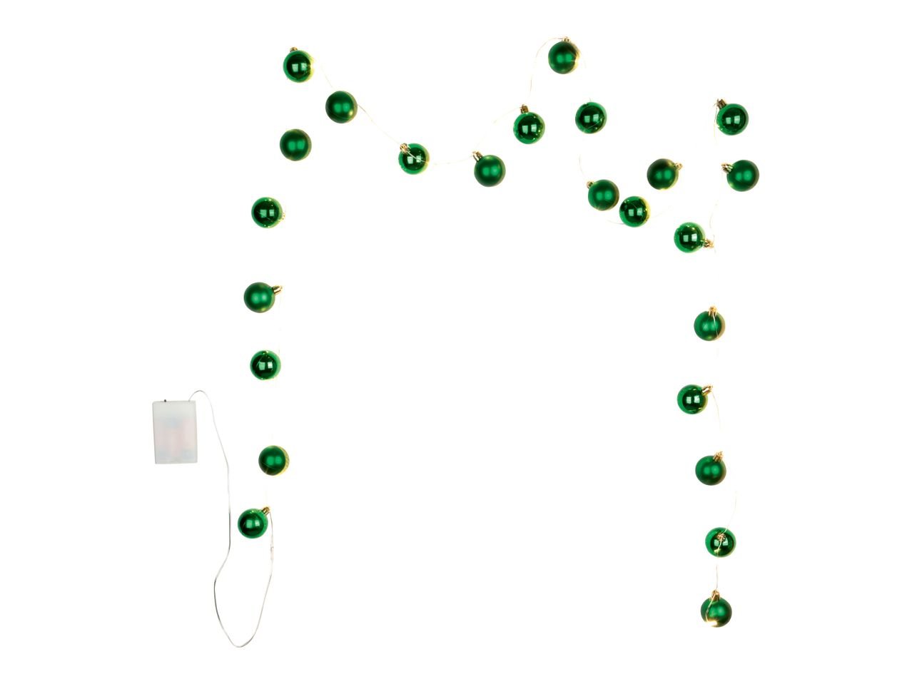 Catena luminosa LED con palline natalizie