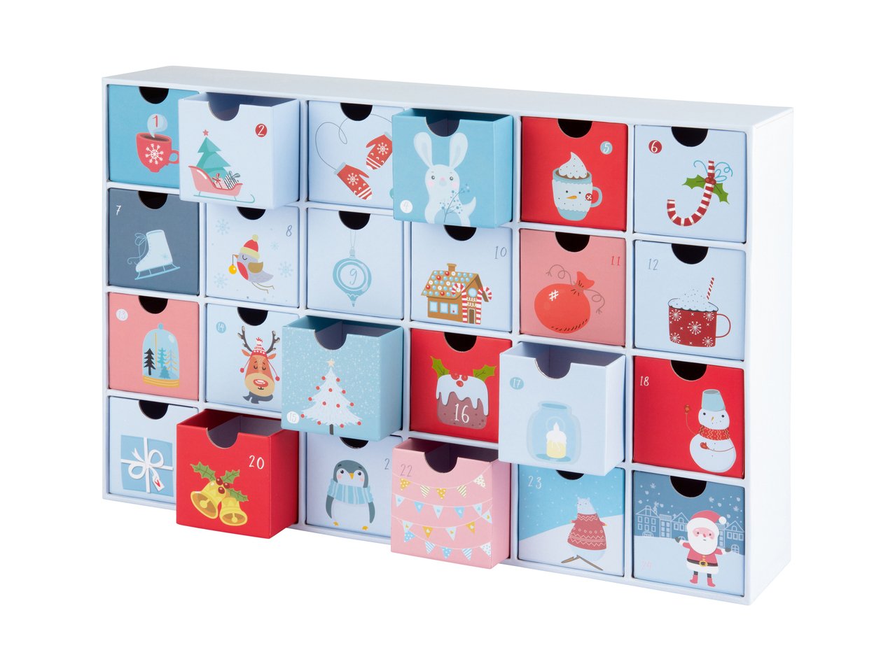 Calendario dell'Avvento con cassetti