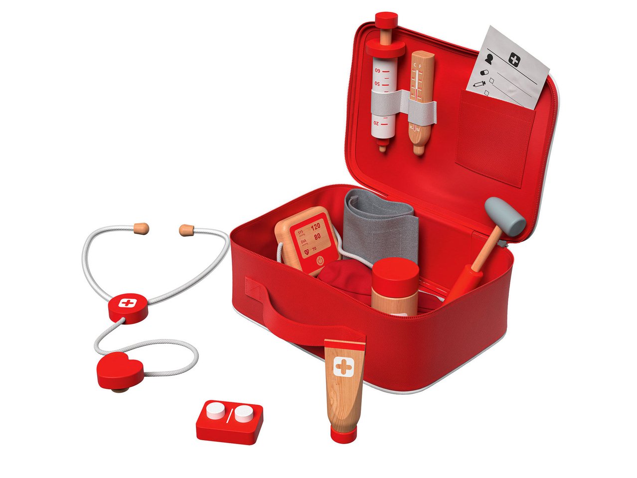 Set medico, beauty o attrezzi gioco in legno