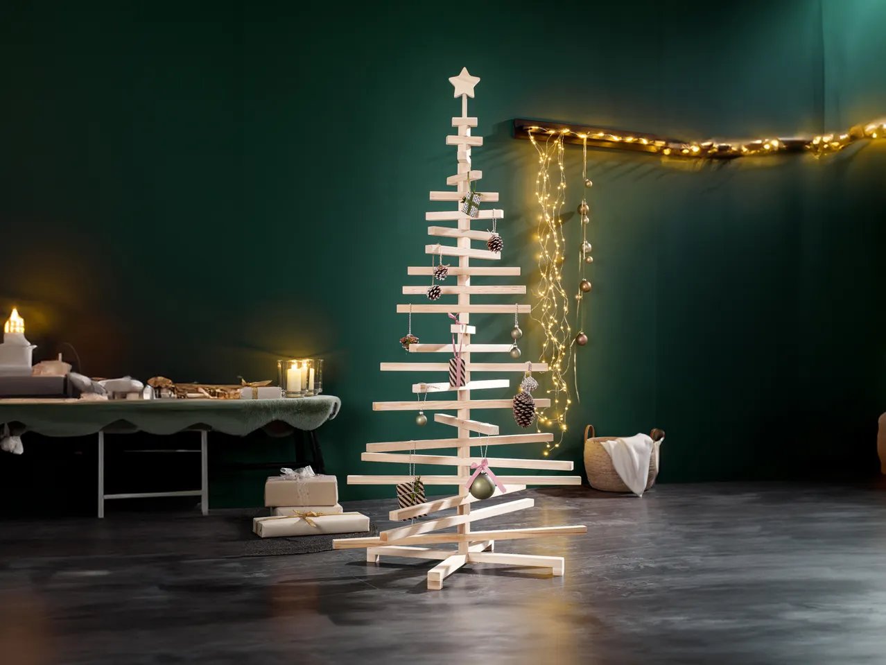 Albero di Natale in legno, 160 cm