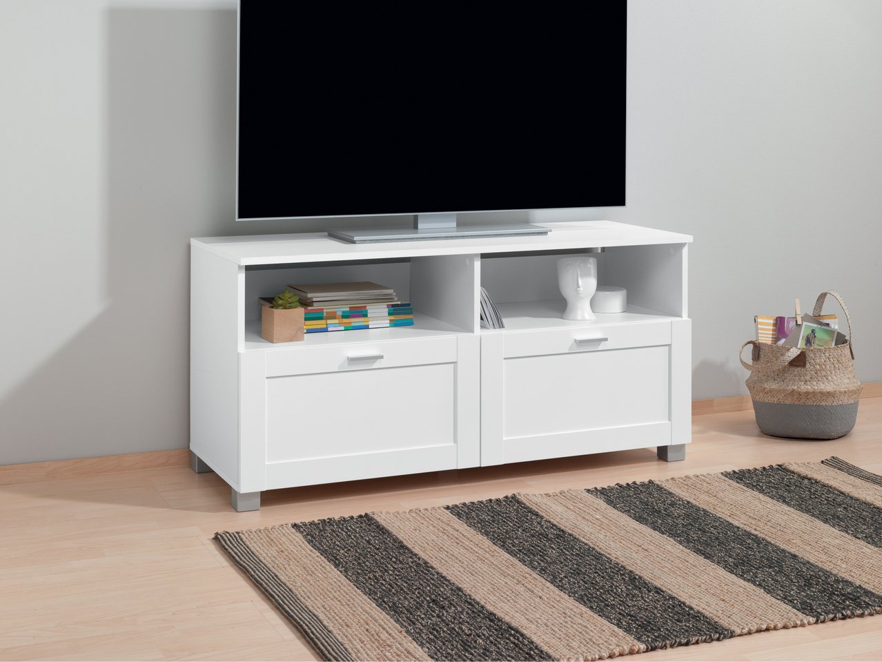 Mobile TV con 2 scomparti e 2 cassetti