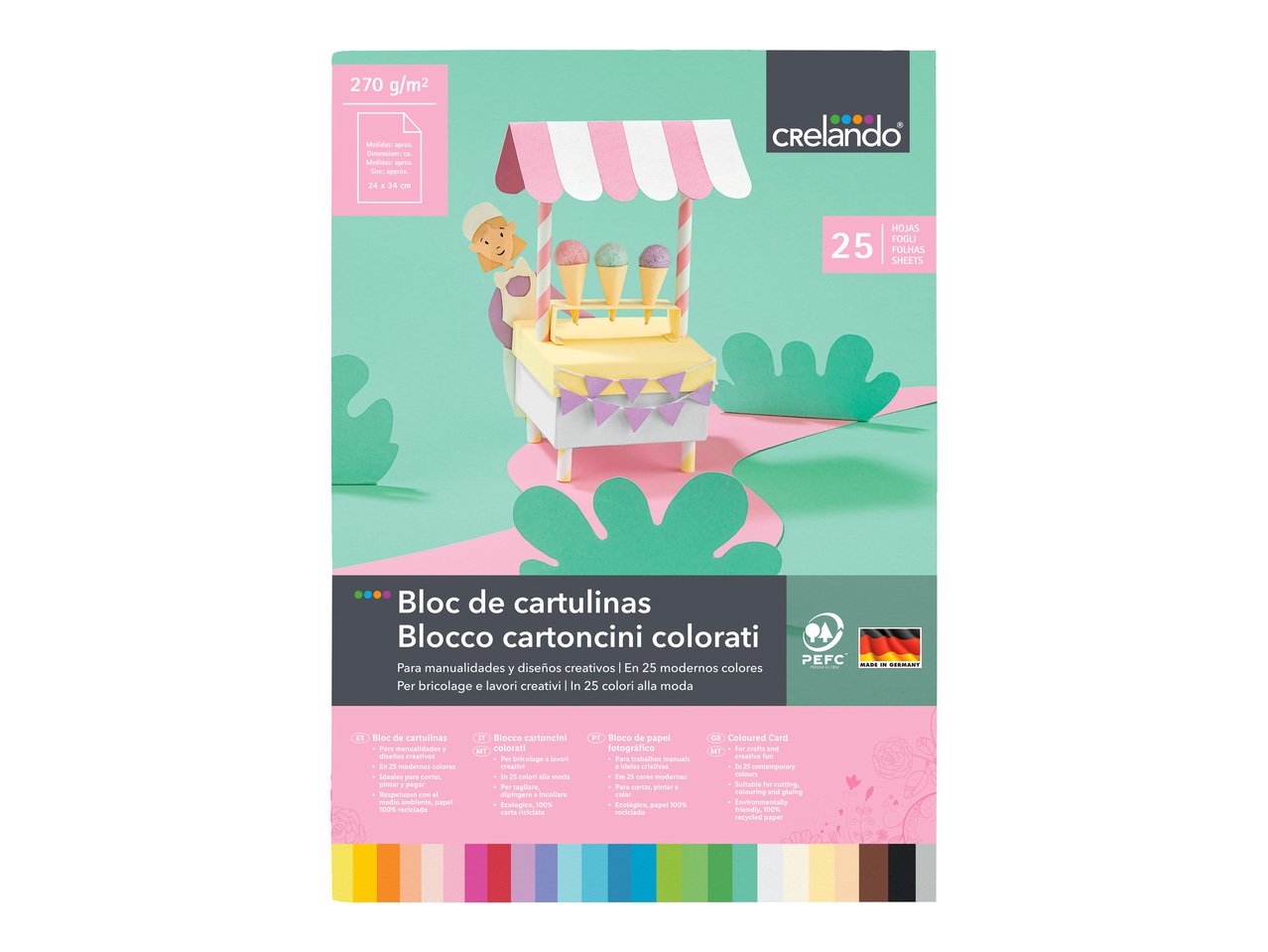 Blocco carta o cartoncini colorati