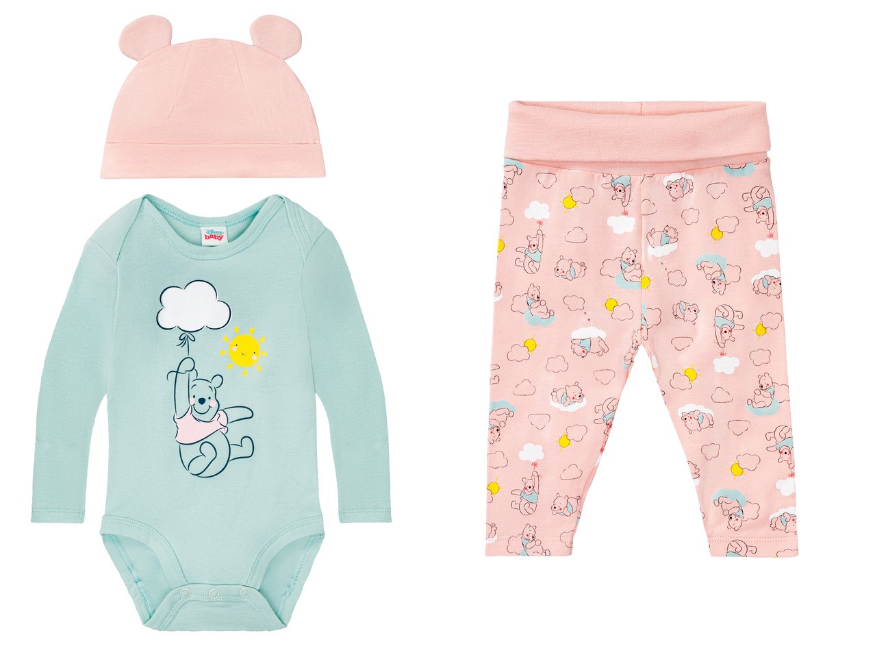 Coordinato per neonata "Winnie the Pooh, Bambi, La carica dei 101"