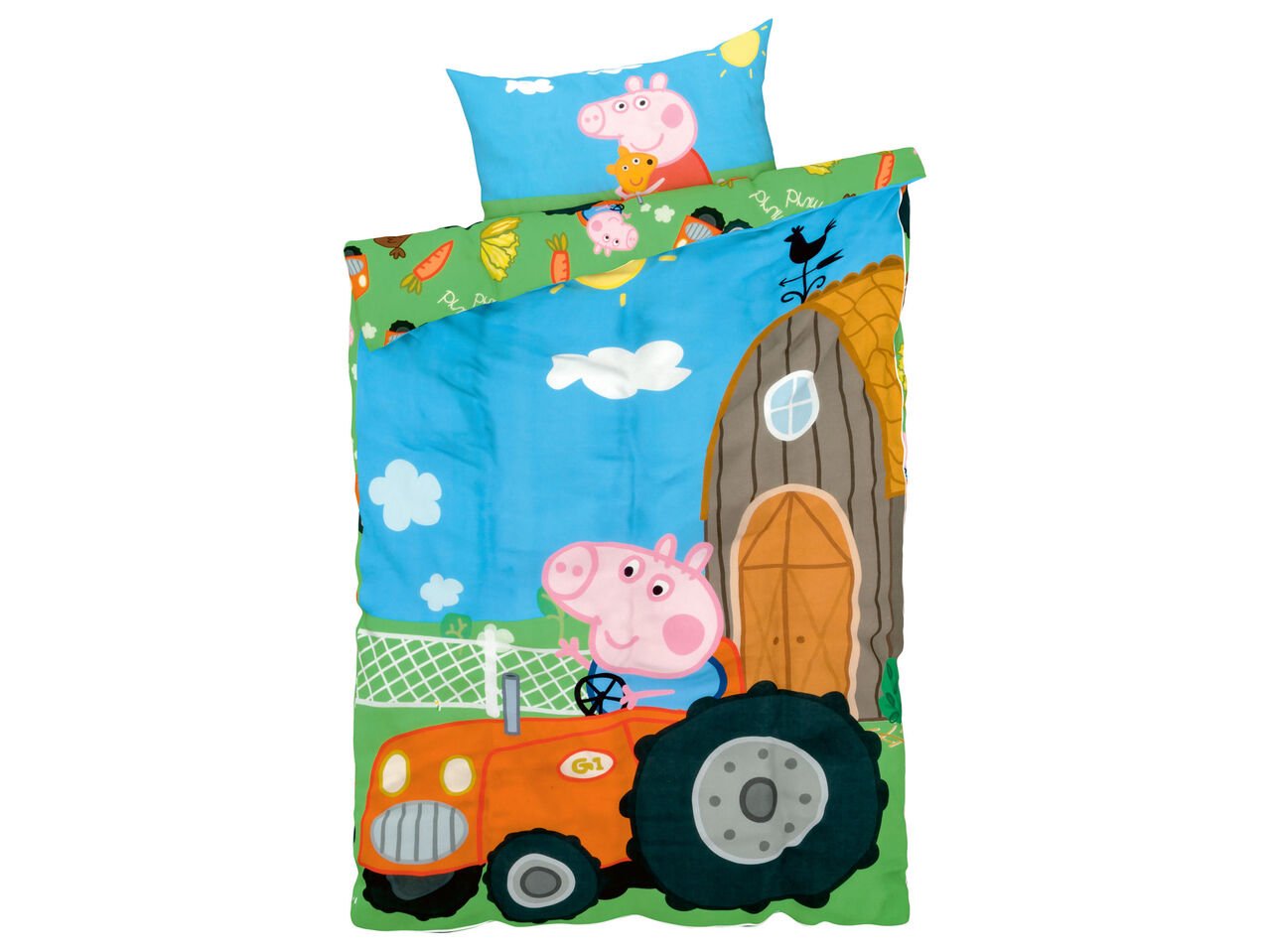 Parure copripiumino per bambini "Hello Kitty, Minions, Miraculous, Paw Patrol, Peppa Pig, Sam il Pompiere"