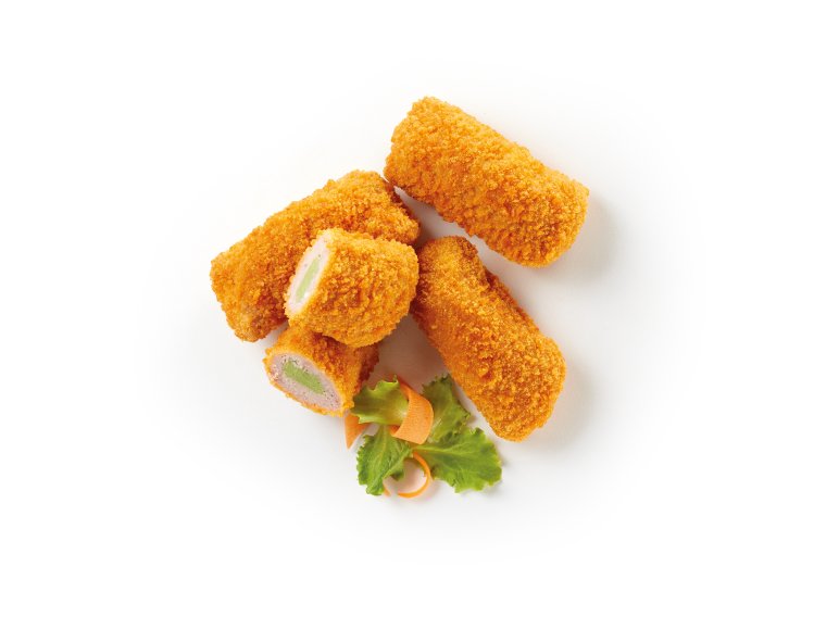 Rollini dorati di suino con spinaci