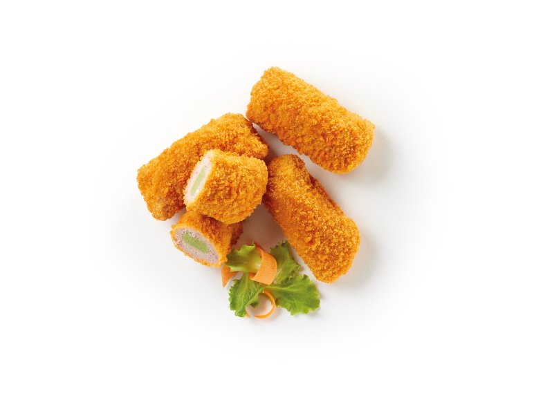 Rollini dorati di suino con spinaci