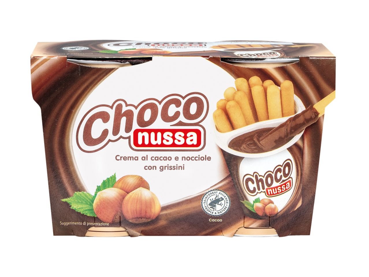 Grissini sticks con crema al cacao e nocciole