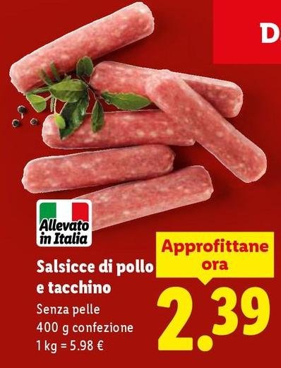 Salsicce Di Pollo E Tacchino