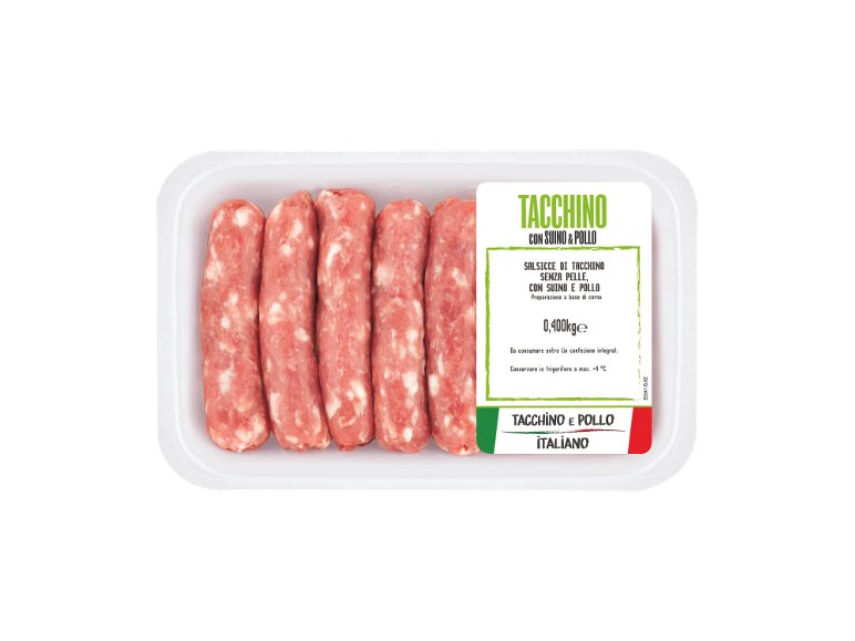 Salsicce di pollo e tacchino