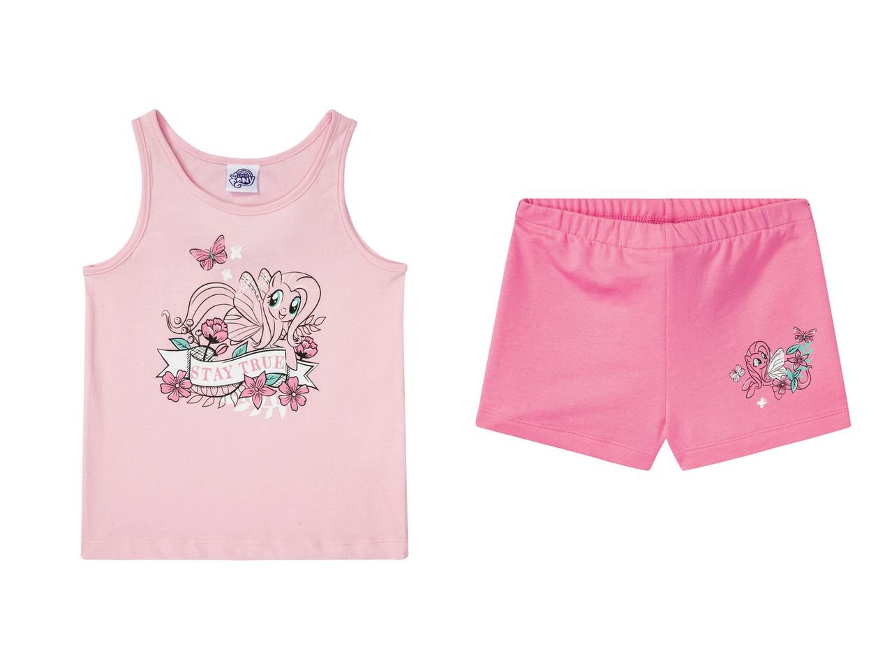 Completo top e pantaloncini da bambina "Paw Patrol, Spirit, My Little Pony"