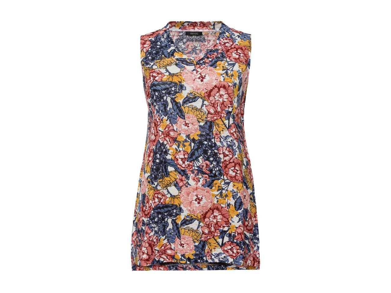 Canotta lunga in lino da donna