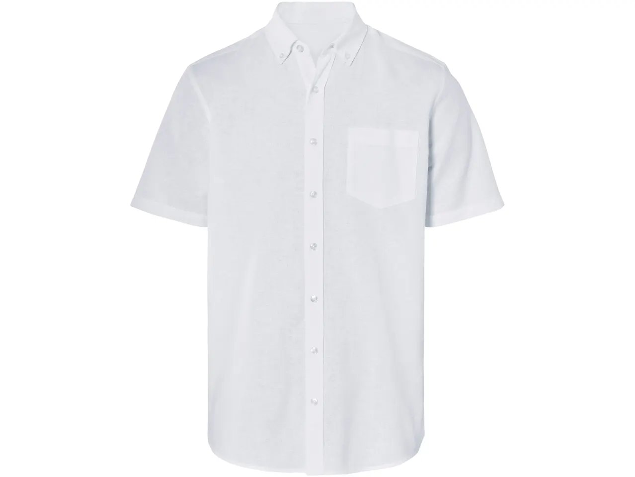 Camicia in lino a maniche corte da uomo