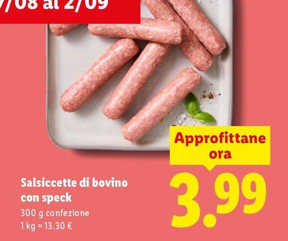 Salsiccette Di Bovino Con Speck